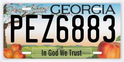 GA license plate PEZ6883