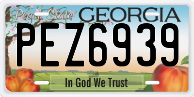 GA license plate PEZ6939