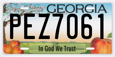 GA license plate PEZ7061