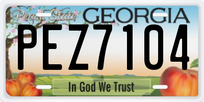 GA license plate PEZ7104