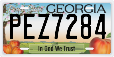 GA license plate PEZ7284