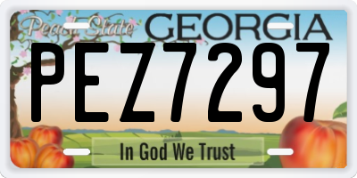 GA license plate PEZ7297