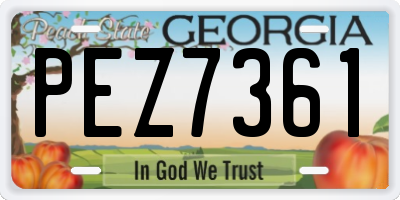 GA license plate PEZ7361