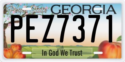 GA license plate PEZ7371