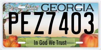 GA license plate PEZ7403