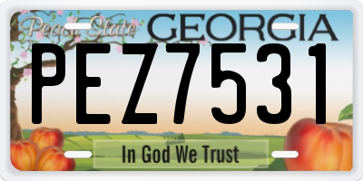GA license plate PEZ7531