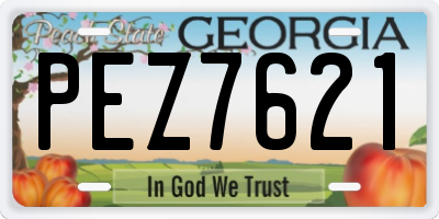 GA license plate PEZ7621