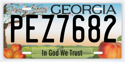 GA license plate PEZ7682