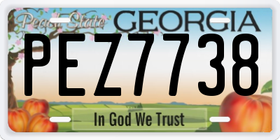 GA license plate PEZ7738