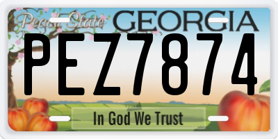 GA license plate PEZ7874