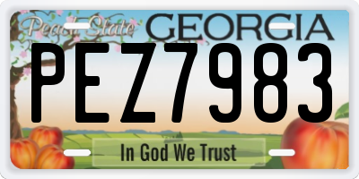 GA license plate PEZ7983