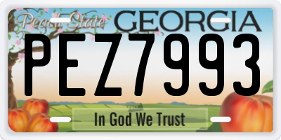 GA license plate PEZ7993