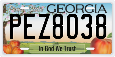 GA license plate PEZ8038