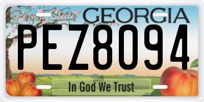 GA license plate PEZ8094