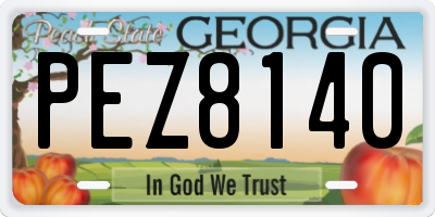 GA license plate PEZ8140