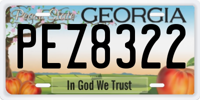 GA license plate PEZ8322