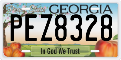 GA license plate PEZ8328