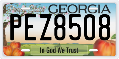 GA license plate PEZ8508