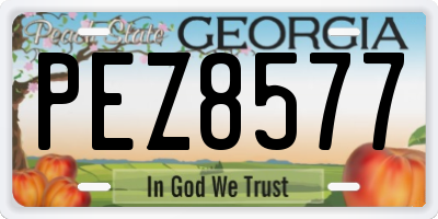 GA license plate PEZ8577
