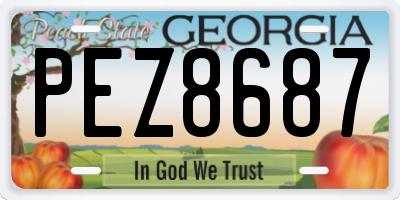 GA license plate PEZ8687