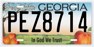 GA license plate PEZ8714