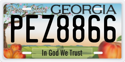 GA license plate PEZ8866