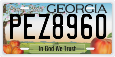 GA license plate PEZ8960