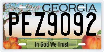 GA license plate PEZ9092