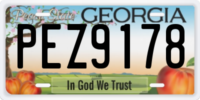 GA license plate PEZ9178