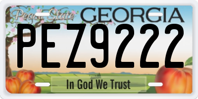 GA license plate PEZ9222
