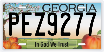 GA license plate PEZ9277