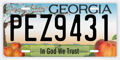 GA license plate PEZ9431