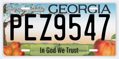 GA license plate PEZ9547