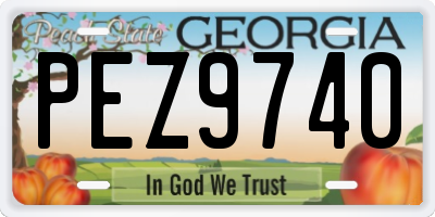 GA license plate PEZ9740