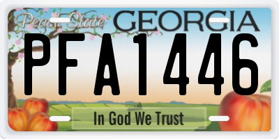 GA license plate PFA1446