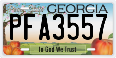 GA license plate PFA3557