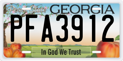 GA license plate PFA3912