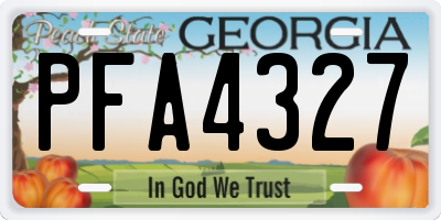 GA license plate PFA4327