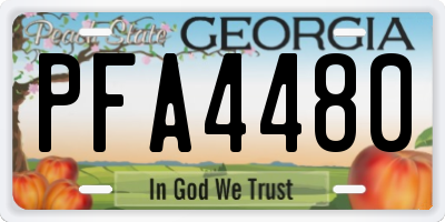 GA license plate PFA4480
