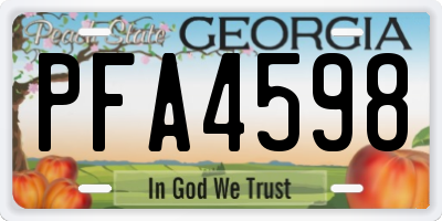 GA license plate PFA4598