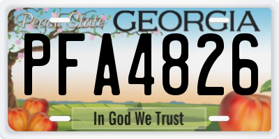 GA license plate PFA4826
