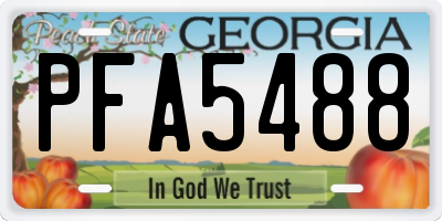 GA license plate PFA5488