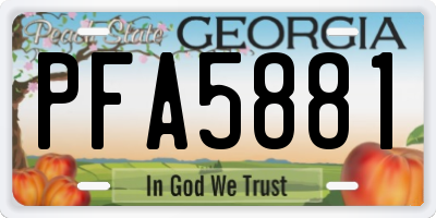 GA license plate PFA5881