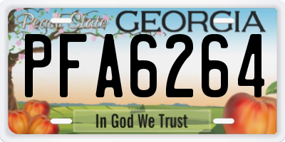 GA license plate PFA6264