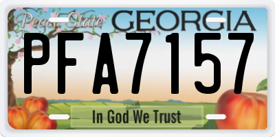 GA license plate PFA7157