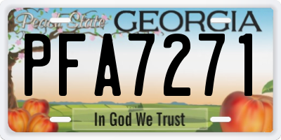 GA license plate PFA7271
