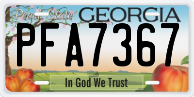 GA license plate PFA7367