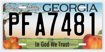 GA license plate PFA7481
