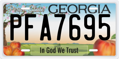 GA license plate PFA7695
