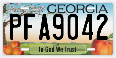 GA license plate PFA9042